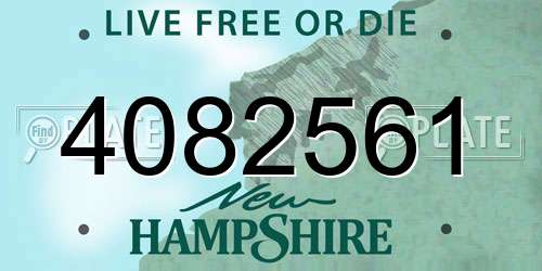 4082561 New Hampshire License Plate