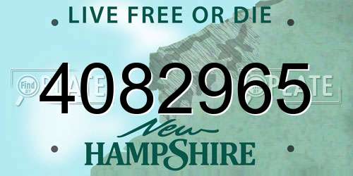 4082965 New Hampshire License Plate