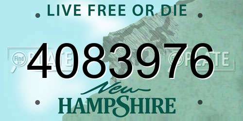 4083976 New Hampshire License Plate