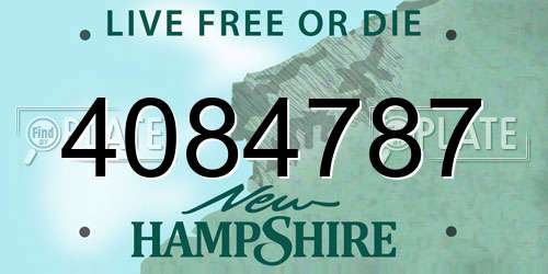4084787 New Hampshire License Plate