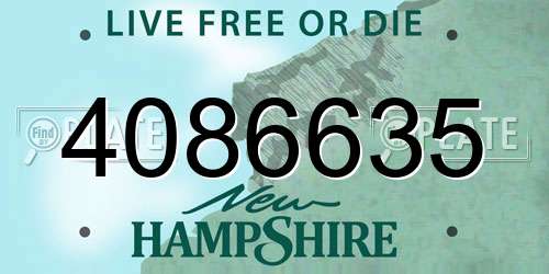 4086635 New Hampshire License Plate