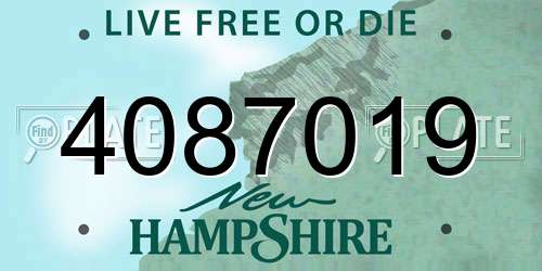 4087019 New Hampshire License Plate