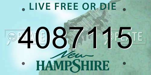 4087115 New Hampshire License Plate