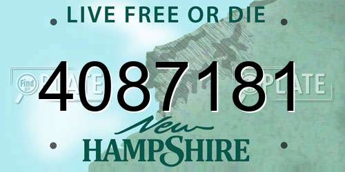 4087181 New Hampshire License Plate