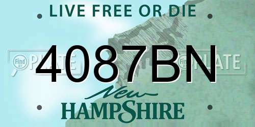 4087BN New Hampshire License Plate
