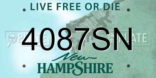 4087SN New Hampshire License Plate