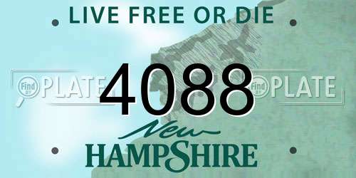 4088 New Hampshire License Plate