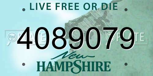 4089079 New Hampshire License Plate