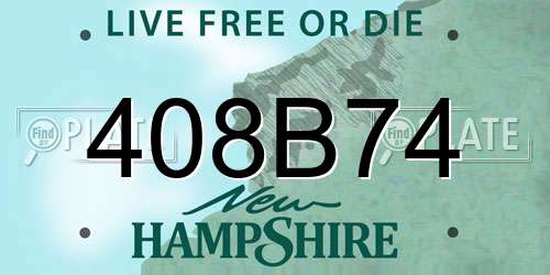 408B74 New Hampshire License Plate