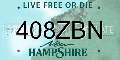 408ZBN New Hampshire License Plate