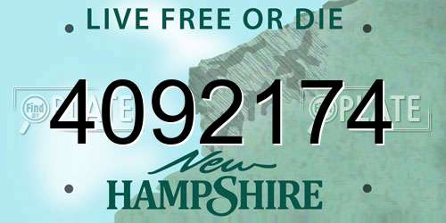 4092174 New Hampshire License Plate