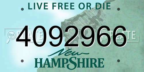 4092966 New Hampshire License Plate