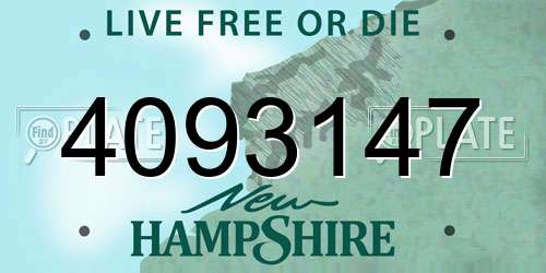 4093147 New Hampshire License Plate