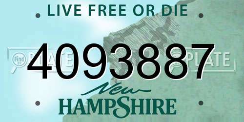 4093887 New Hampshire License Plate
