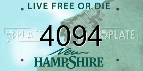 4094 New Hampshire License Plate