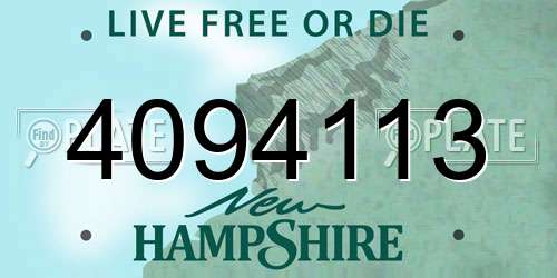 4094113 New Hampshire License Plate