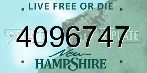 4096747 New Hampshire License Plate