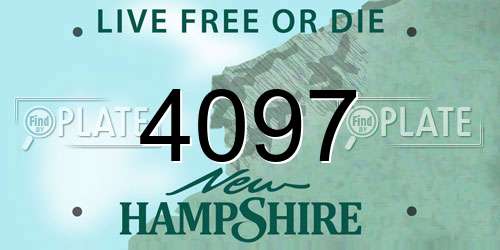 4097 New Hampshire License Plate
