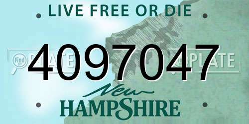 4097047 New Hampshire License Plate