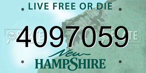 4097059 New Hampshire License Plate