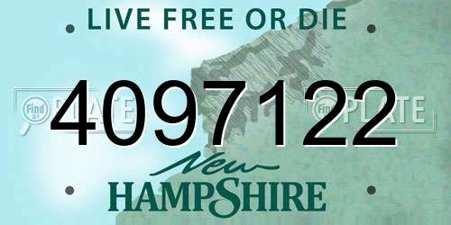 4097122 New Hampshire License Plate