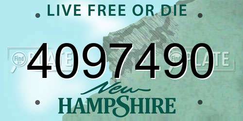 4097490 New Hampshire License Plate