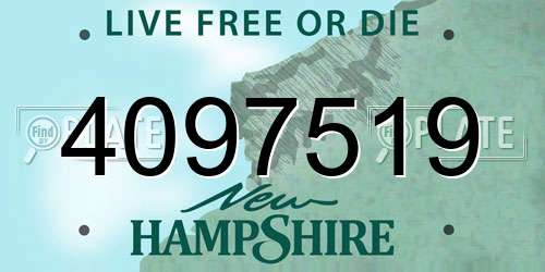 4097519 New Hampshire License Plate