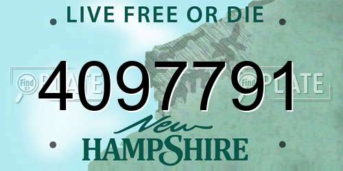 4097791 New Hampshire License Plate