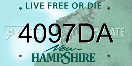 4097DA New Hampshire License Plate