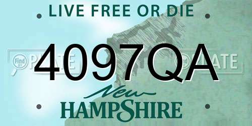 4097QA New Hampshire License Plate