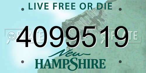 4099519 New Hampshire License Plate