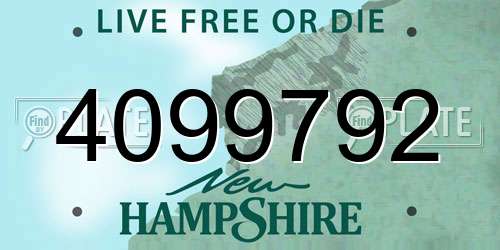 4099792 New Hampshire License Plate