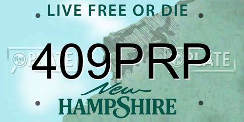 409PRP New Hampshire License Plate