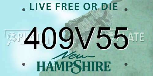 409V55 New Hampshire License Plate