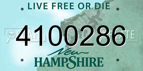 4100286 New Hampshire License Plate