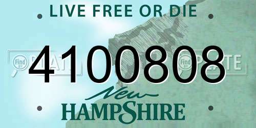 4100808 New Hampshire License Plate