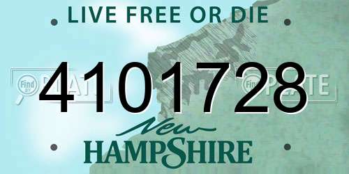 4101728 New Hampshire License Plate