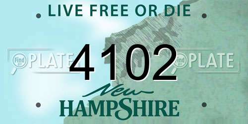 4102 New Hampshire License Plate