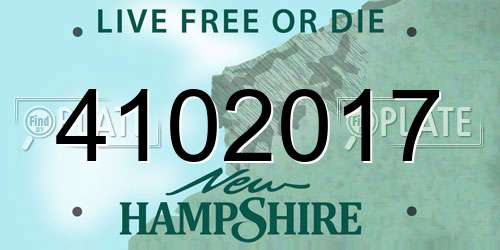 4102017 New Hampshire License Plate