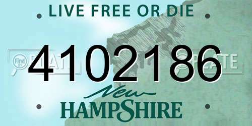 4102186 New Hampshire License Plate