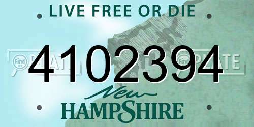 4102394 New Hampshire License Plate