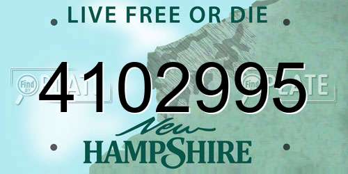4102995 New Hampshire License Plate