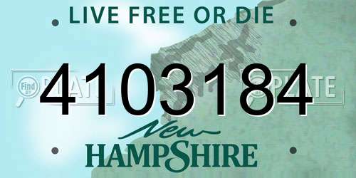 4103184 New Hampshire License Plate