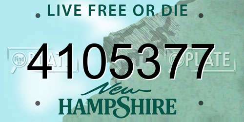 4105377 New Hampshire License Plate