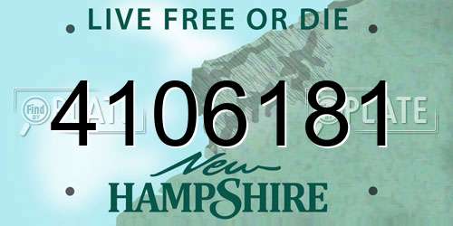 4106181 New Hampshire License Plate