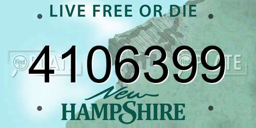 4106399 New Hampshire License Plate