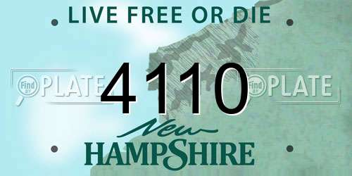 4110 New Hampshire License Plate