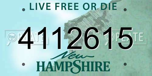 4112615 New Hampshire License Plate