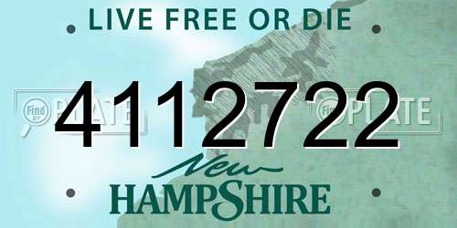 4112722 New Hampshire License Plate