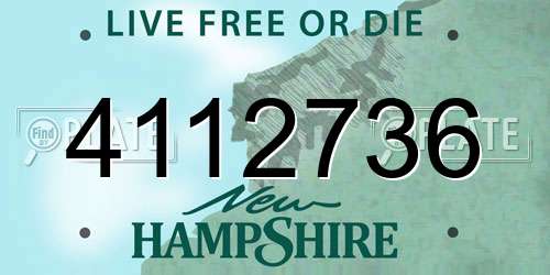 4112736 New Hampshire License Plate